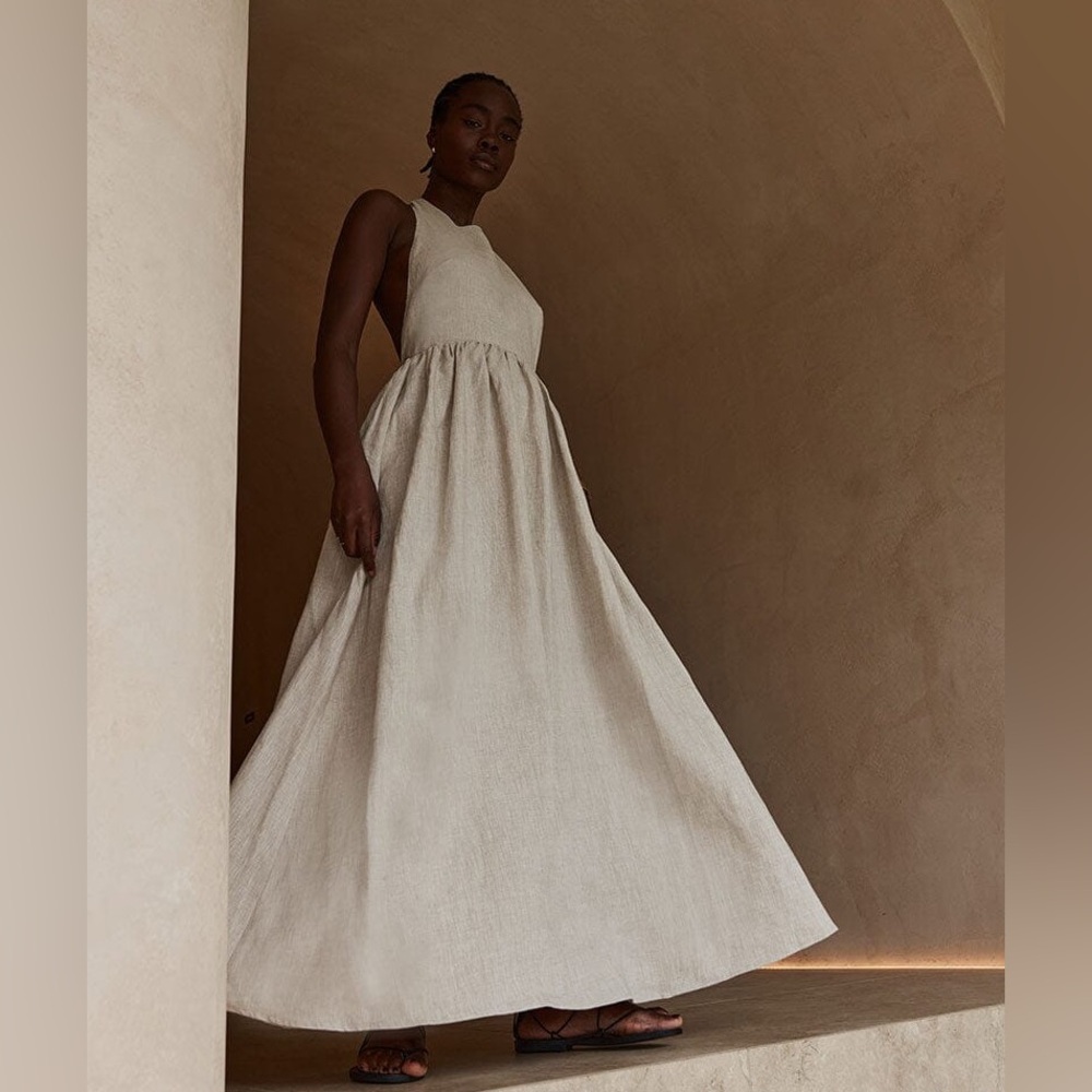 📀Dissh Cooper Natural Linen Midi dress📀
